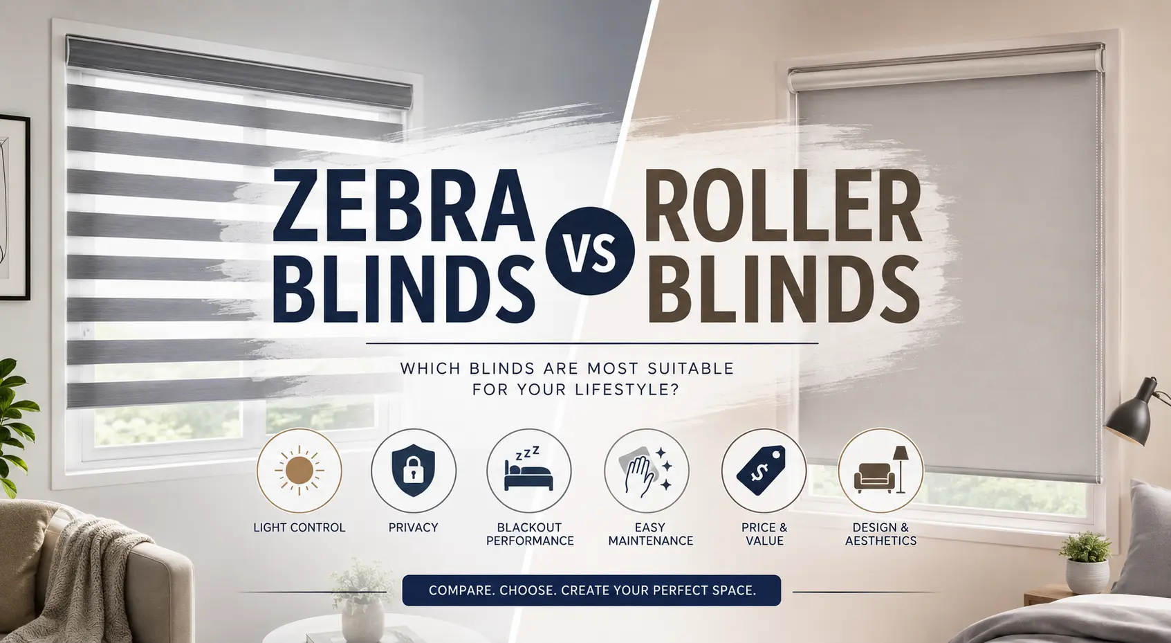 Zebra Blinds vs Roller Blinds: Which Blinds Are Most Suitable for Your Lifestyle?
