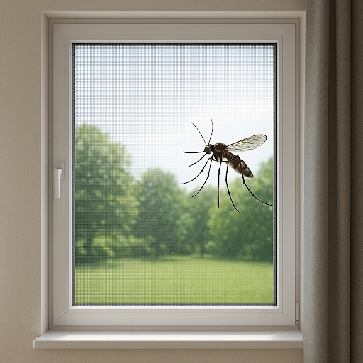 fiberglass mosquito net installed on bathroom window with airflow and insect protection